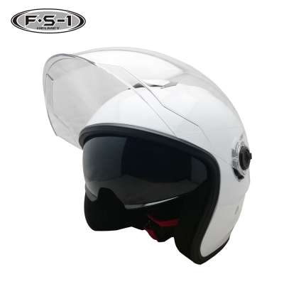 White color dual visor open face predator helmet ECE dot casque motocross casco motocicleta