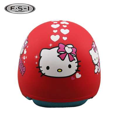 Cute decals hello kitty girls protective helmet kids racing motorcycle helmets with visor