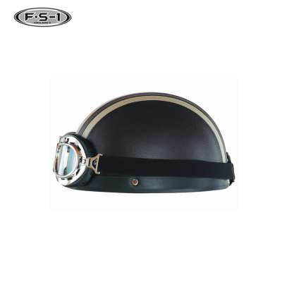 Cheap price Leather motorcycle helmets ECE approved half face helmet motorbike